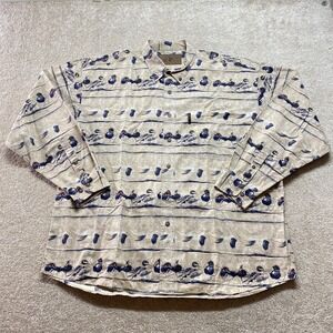 North River Men's Casual Button-Down Shirt XL‎ Cotton Duck Pattern